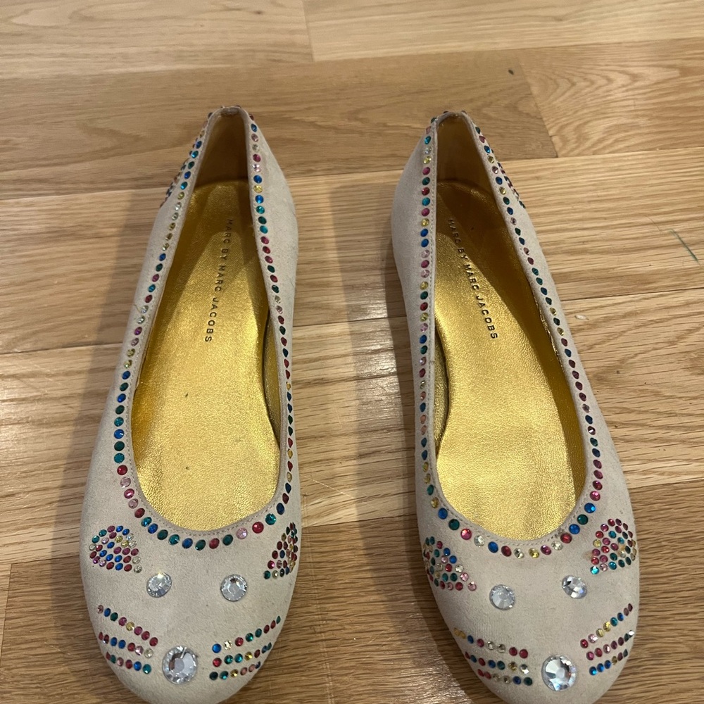 Marc By Marc Jacobs Cream Ballet Flats Cat/Kitten Flat